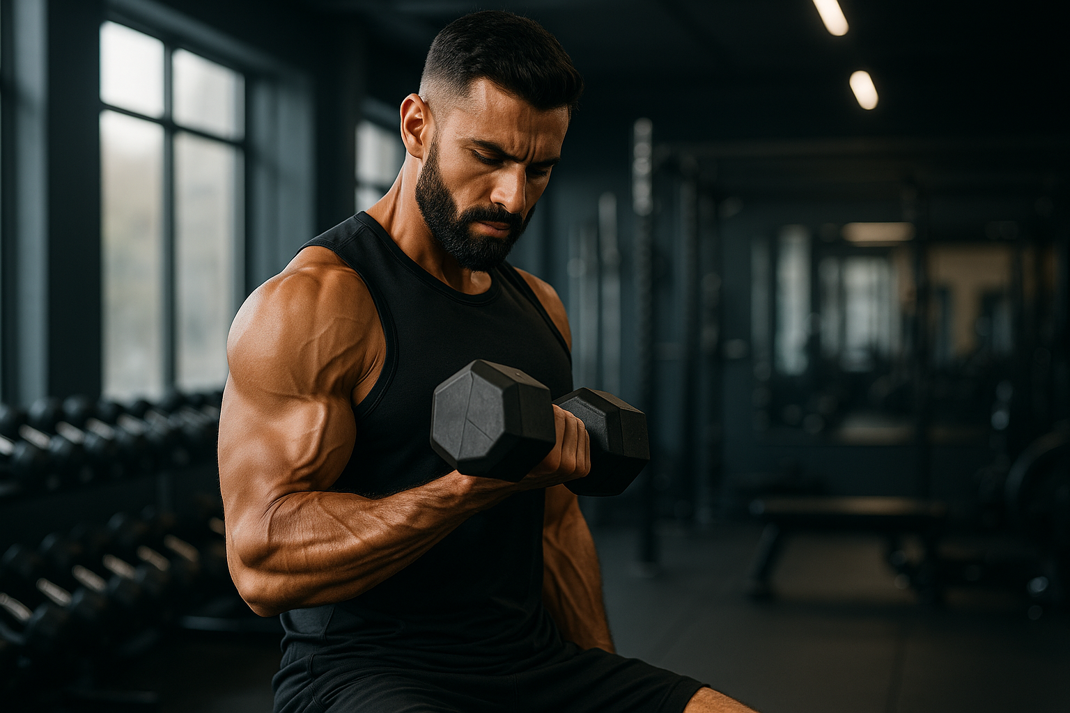 Homme musulman en musculation