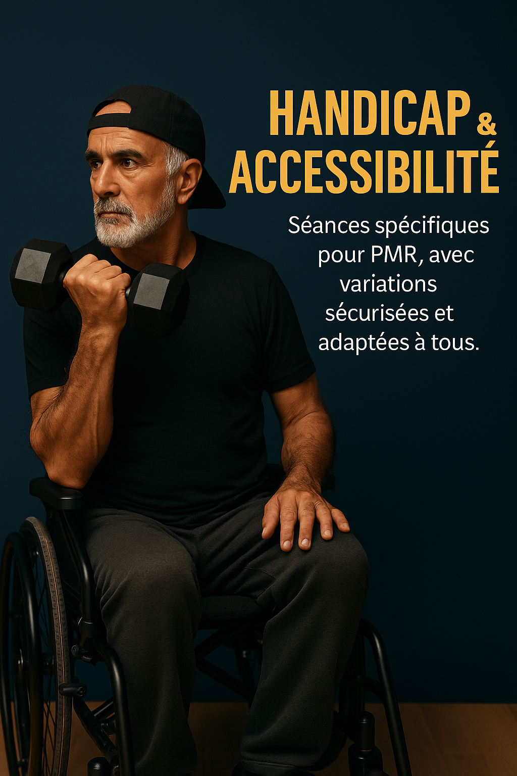 Musulman en situation de handicap pratiquant du fitness